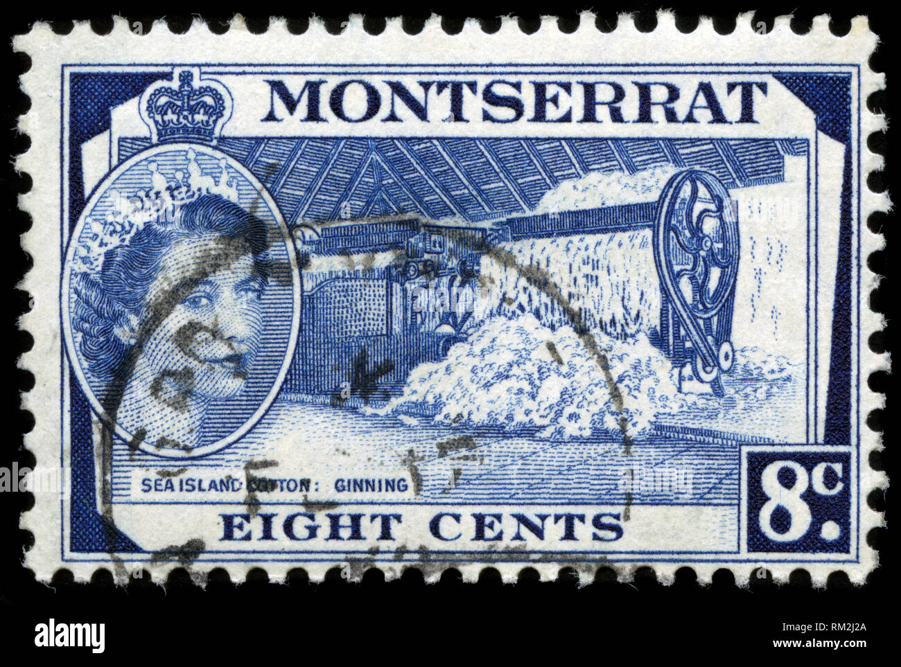 Timbre-poste de Montserrat, vous y trouverez dans la série émise en 1955 Banque D'Images