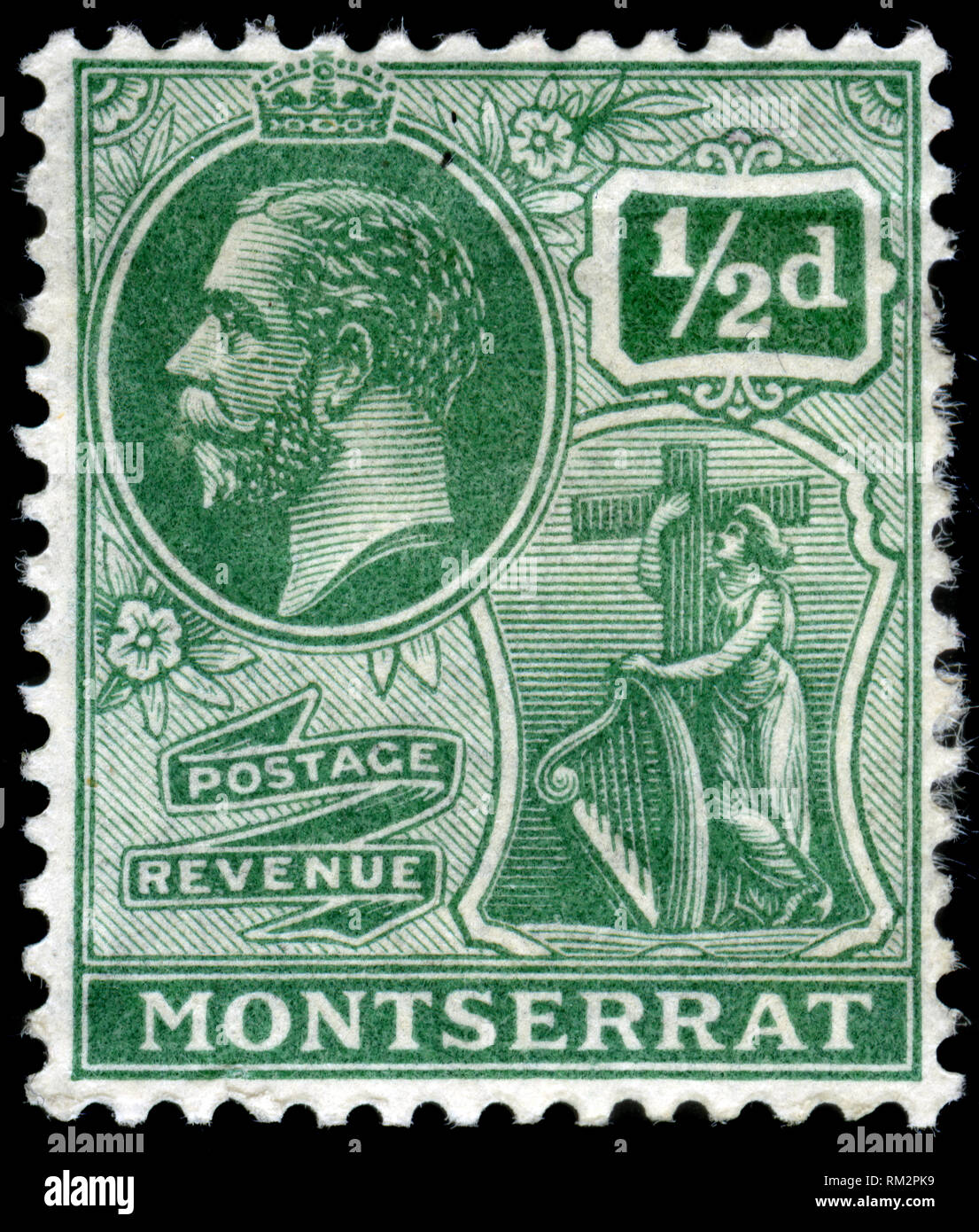 Timbre-poste de Montserrat, dans la série émise en 1916 vous y trouverez Banque D'Images