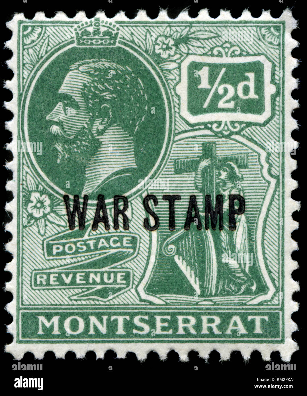 Timbre-poste de Montserrat, vous y trouverez dans la série émise en 1918 Banque D'Images