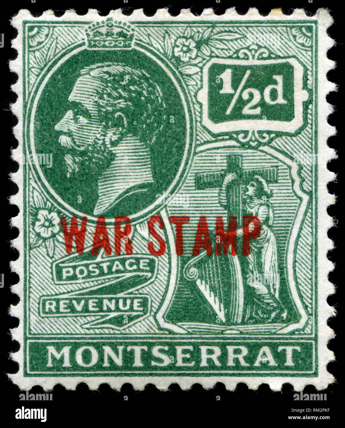 Timbre-poste de Montserrat, dans la série émise en 1917 vous y trouverez Banque D'Images