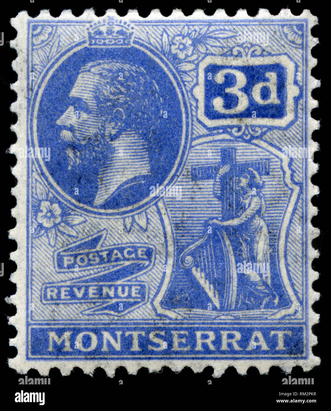 Timbre-poste de Montserrat au roi George V série émise en 1923 Banque D'Images