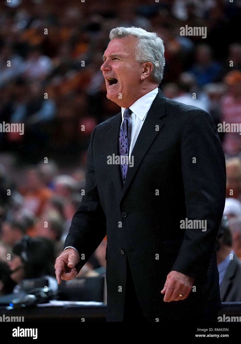 Feb 12, 2019. Entraîneur en chef Bruce Weber de la Kansas State Wildcats en action contre le Texas longhorns au Frank Erwin Center à Austin au Texas. K-State bat Texas 71-64.Robert Backman/Cal Sport Media. Banque D'Images