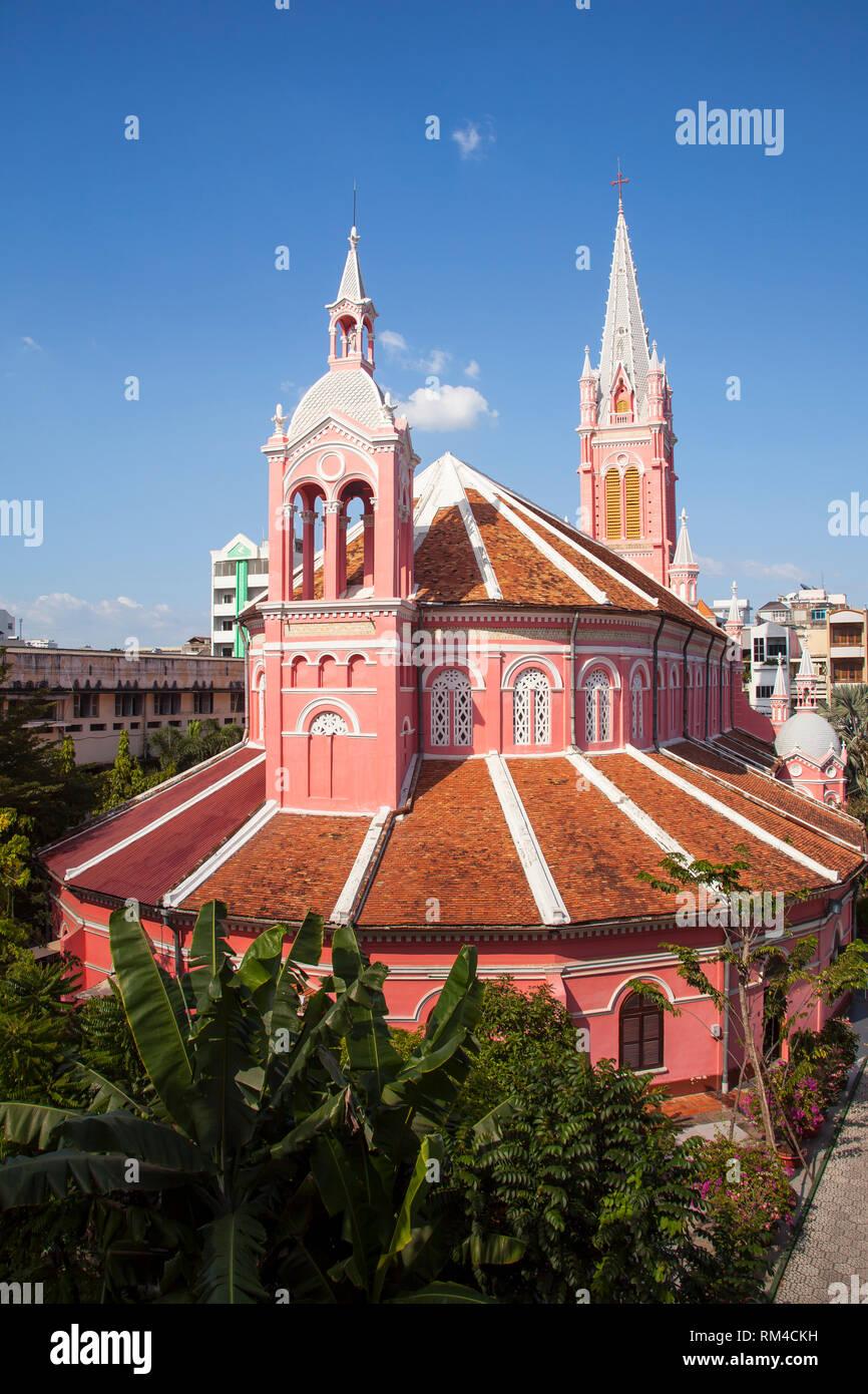 L'Église catholique Tan Dinh, dans le centre de Saigon, Ho Chi Minh City, Vietnam Banque D'Images