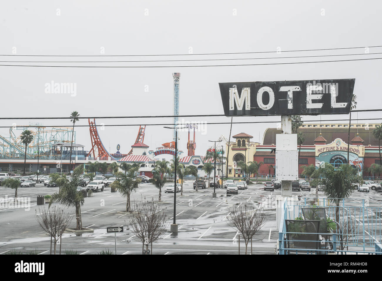 Motel en bordure de Santa Cruz en Californie USA signe Banque D'Images