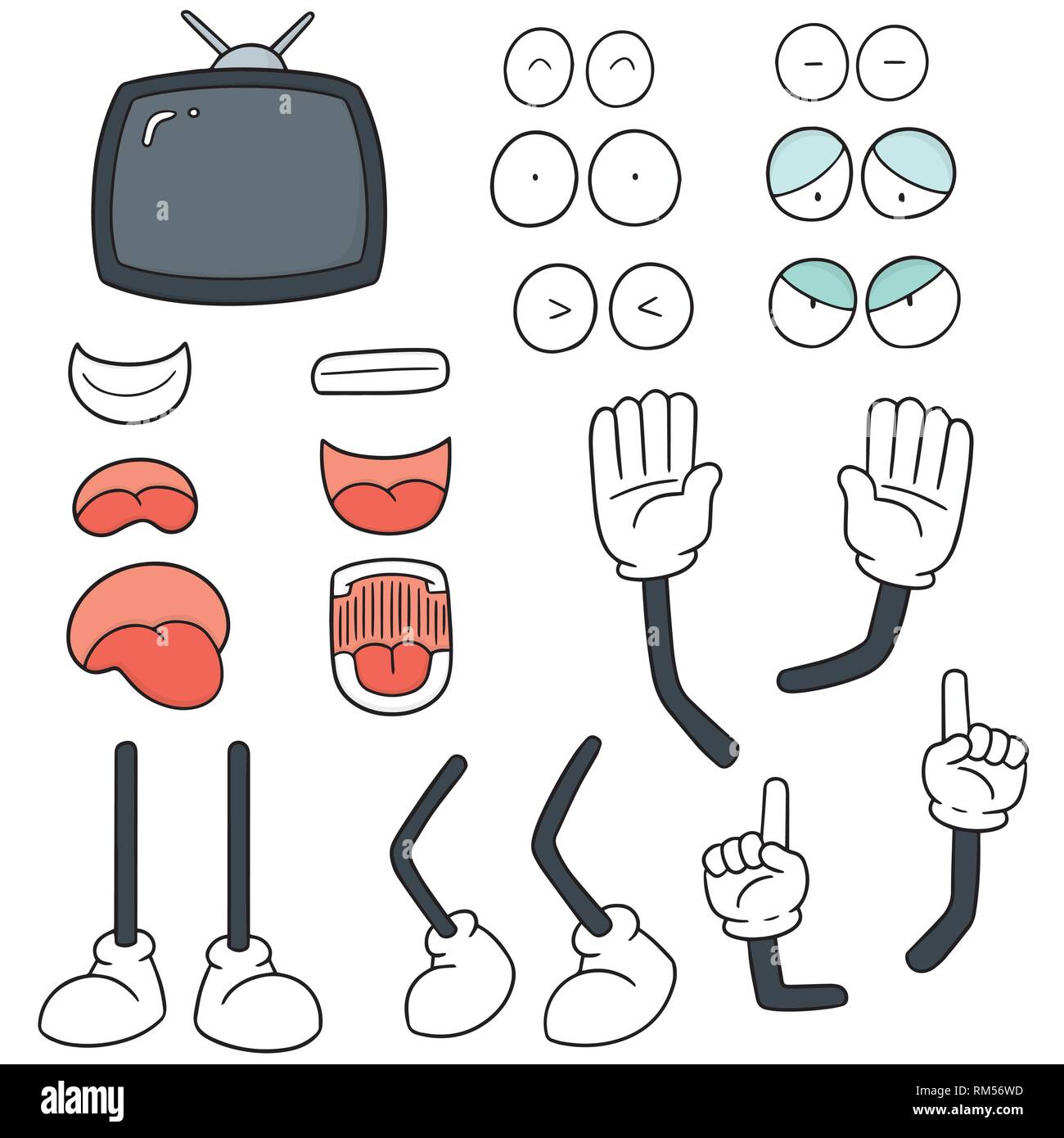 Vector set of television cartoon Illustration de Vecteur