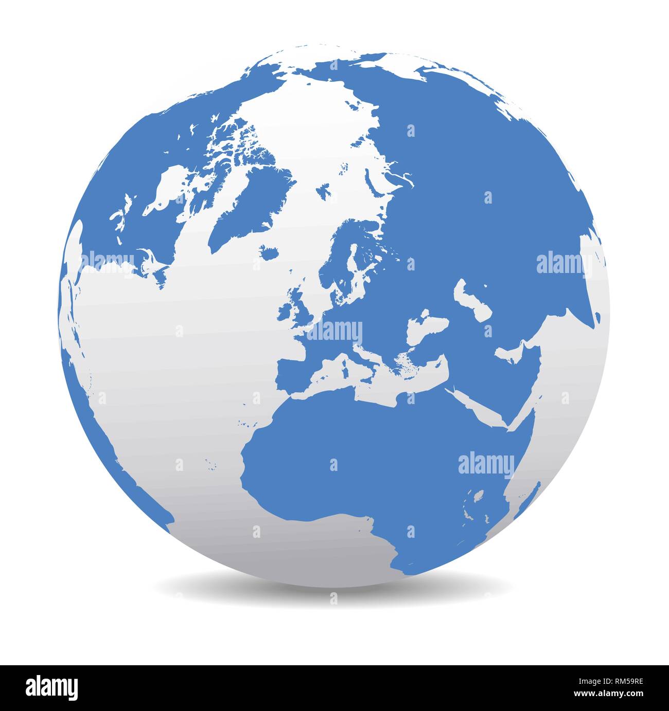 Pôle nord Europe Haut du monde montrant l'Europe, vecteur d'une icône du monde en forme de globe Illustration de Vecteur