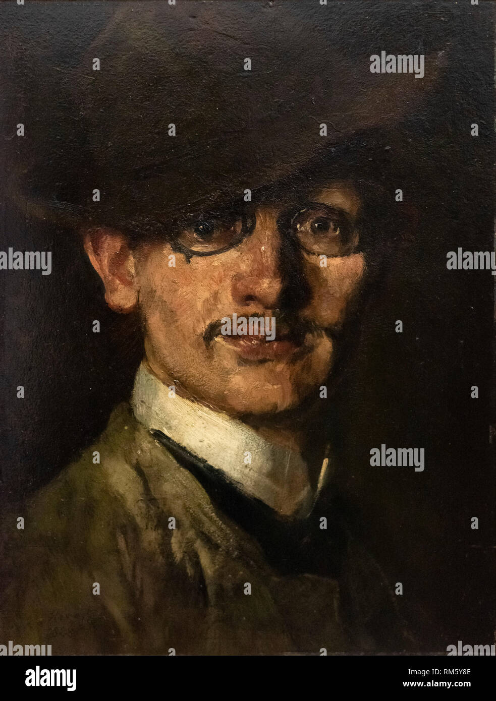 Max Slevogt (1868-1932), Autoportrait, 1888. Selbstbildnis. L'Alte Nationalgalerie, Berlin, Allemagne. Banque D'Images