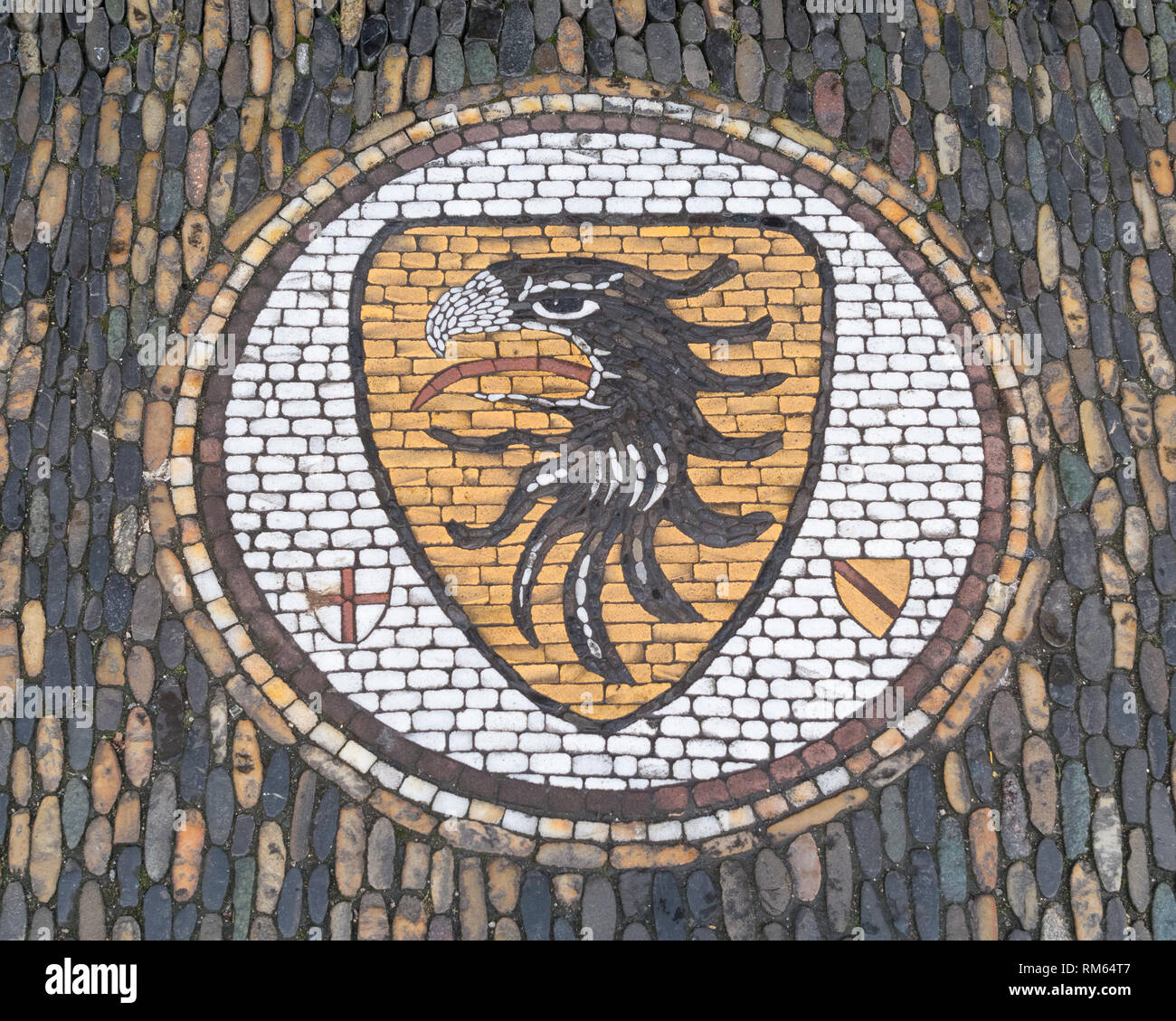 De la mosaïque de galets Ganter beer logo sur la chaussée à Freiburg im  Breisgau, Allemagne Photo Stock - Alamy