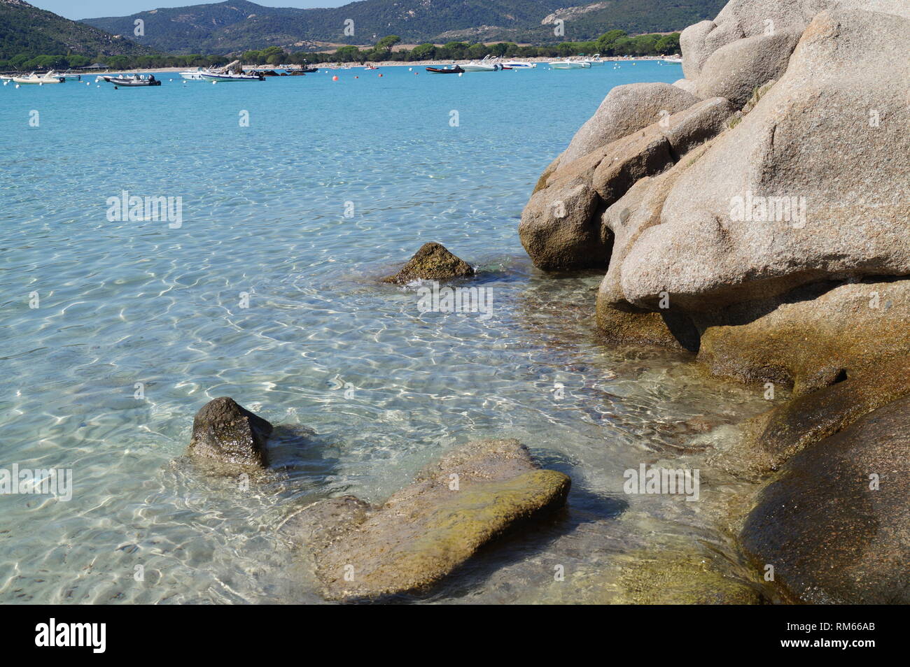 Belles plages - Santa Giulia Brach, Corse du Sud, Porto Vecchio Corse Banque D'Images