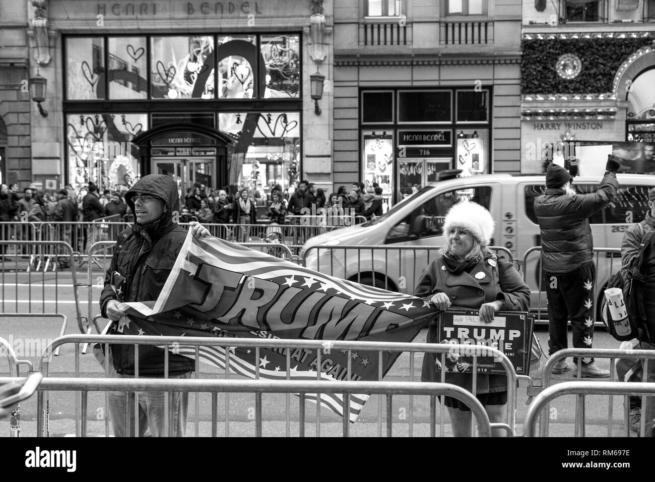 Les partisans d'atout à New York City Banque D'Images