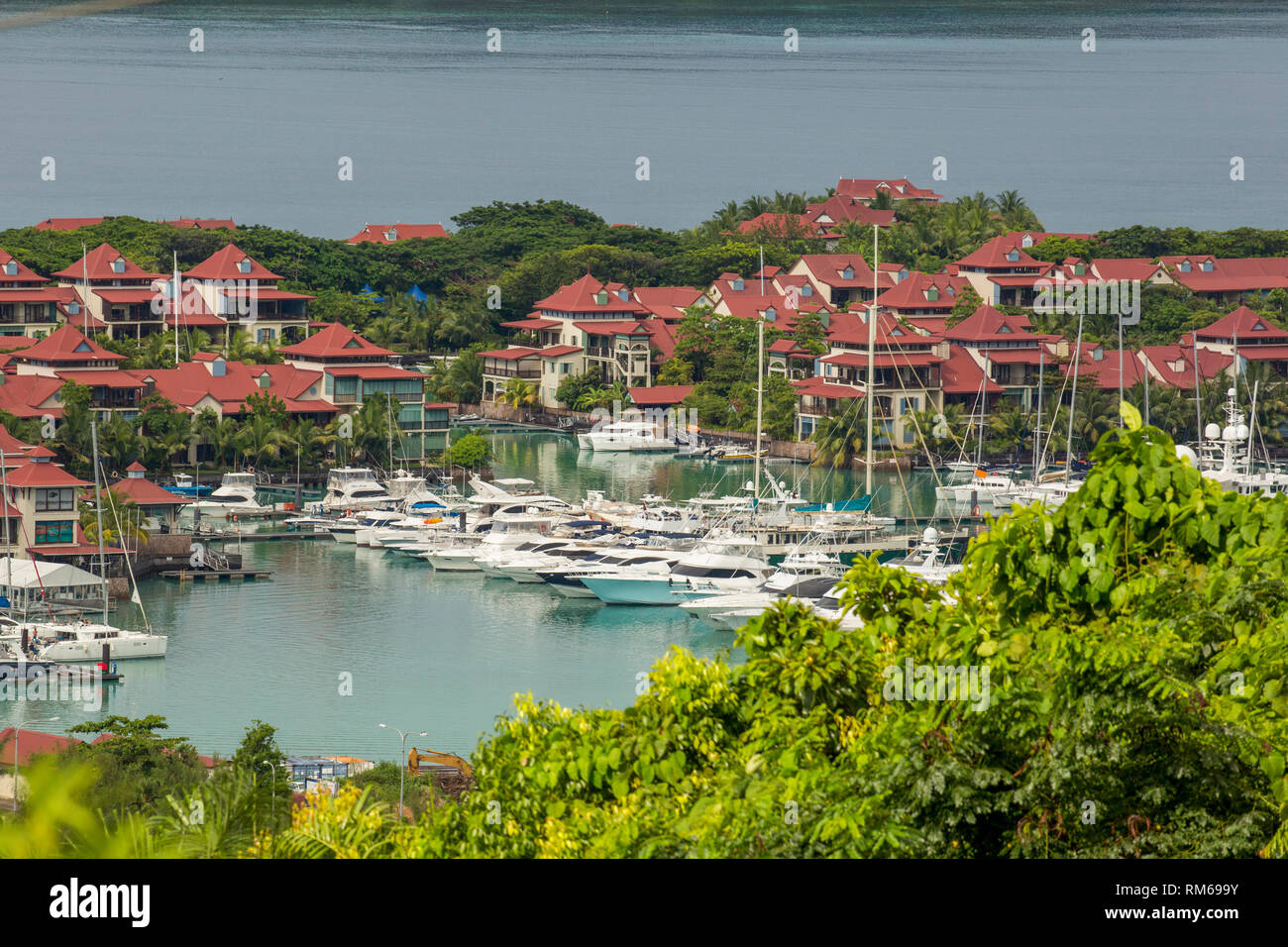 Victoria est la capitale des Seychelles et est situé au nord-est de l'île de Mahé, l'île principale de l'archipel. Banque D'Images