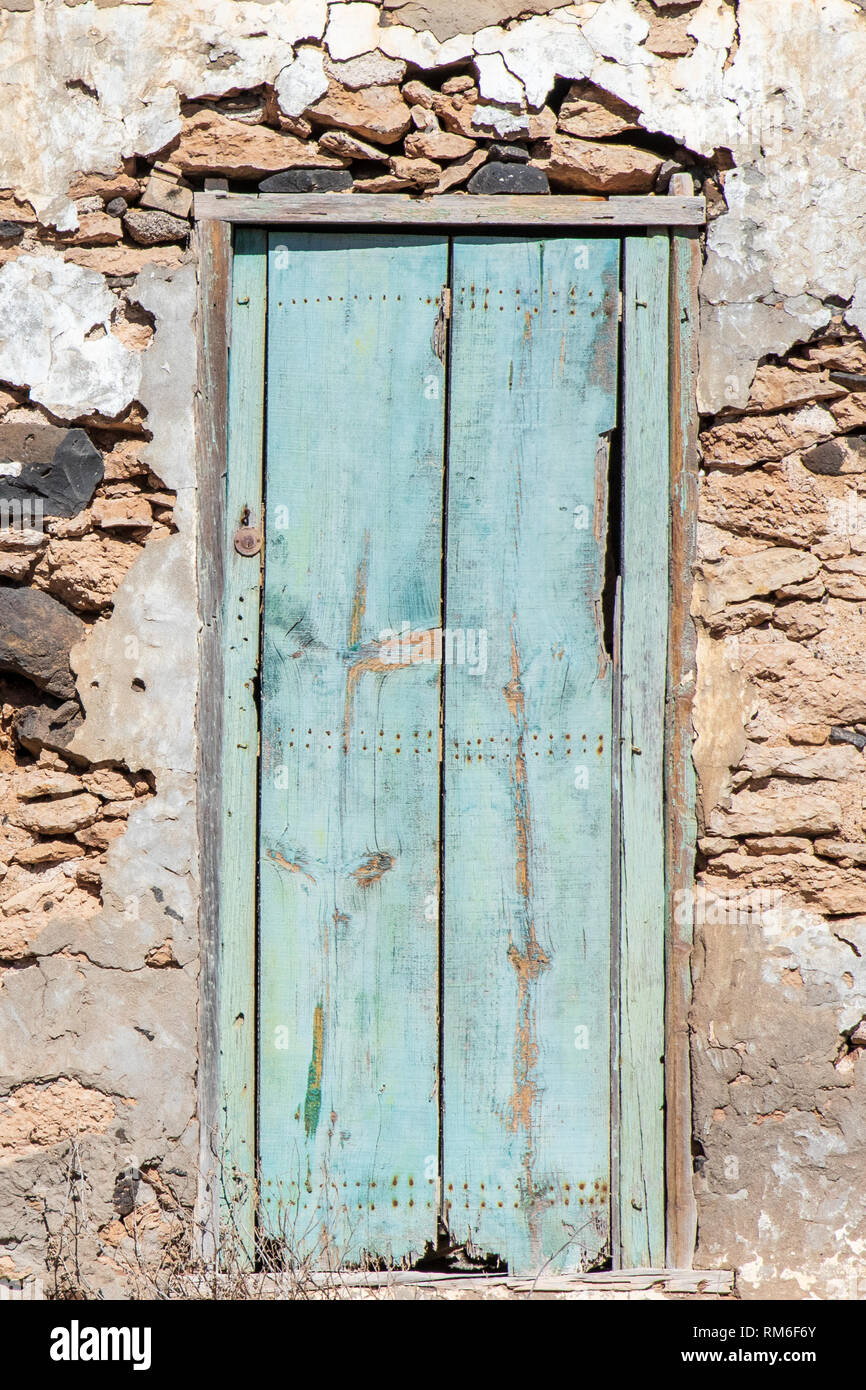 Vieux Mur de pierre et de bois à Fuerteventura, Espagne Banque D'Images