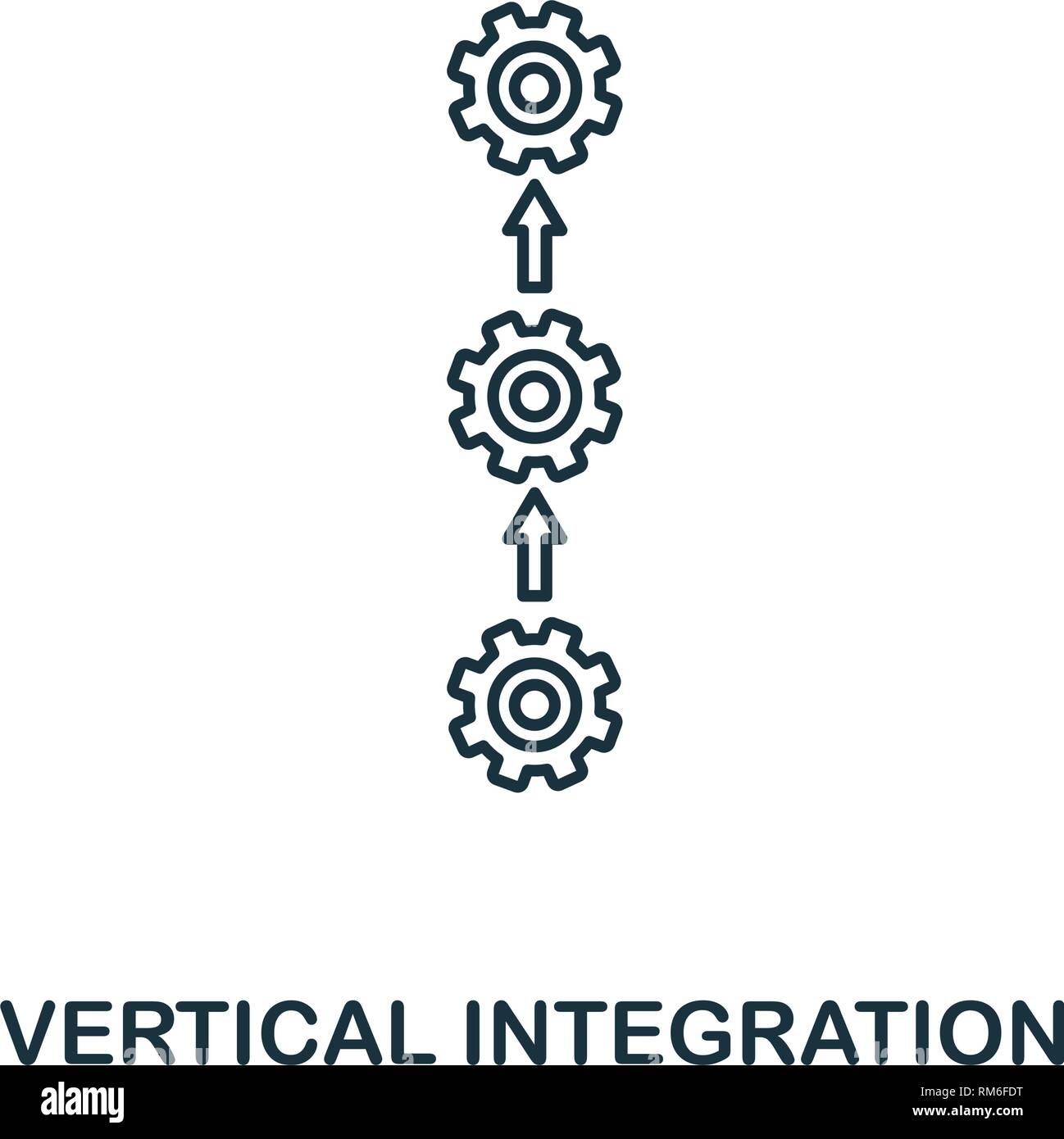 L'icône de l'intégration verticale. Fine ligne industrie 4.0 icônes de style collection. L'assurance-chômage et de ux. Parfaite intégration verticale de Pixel pour l'icône web design, applications Illustration de Vecteur