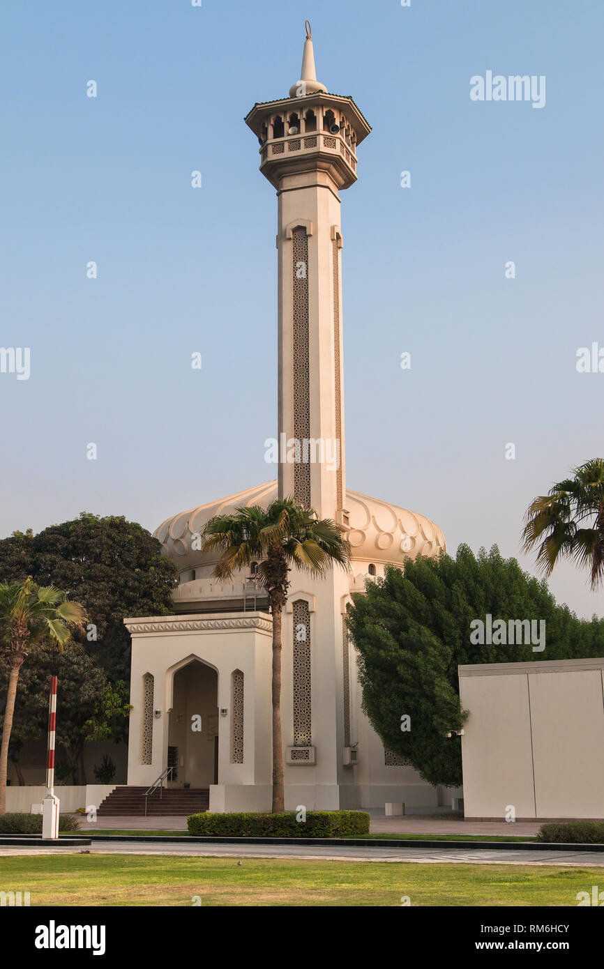 Al Farooq mosquée dans le quartier historique d'Al Bastakiya, Dubaï, Emirats Arabes Unis. Banque D'Images