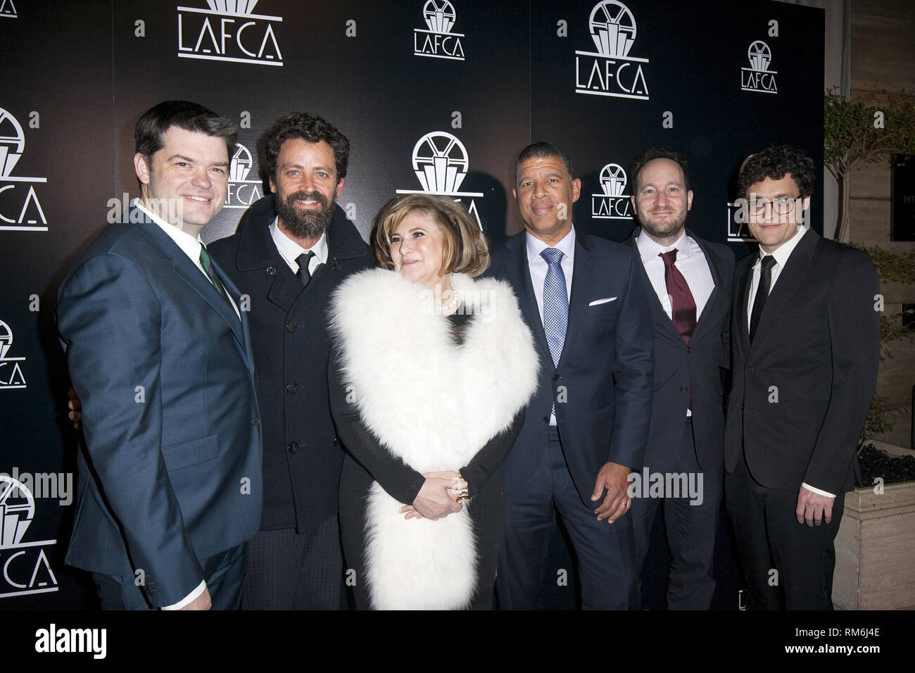 44e conférence annuelle des Los Angeles Film Critics Association Awards, qui a eu lieu à l'InterContinental Los Angeles Century City dans le quartier de Los Angeles, Californie. Avec : Chris Miller, Bob Persichetti, Amy Pascal, Peter Ramsey, Rodney Rothman, Phil Lord Où : Los Angeles, California, United States Quand : 12 Jan 2019 Crédit : Tony Forte/WENN Banque D'Images