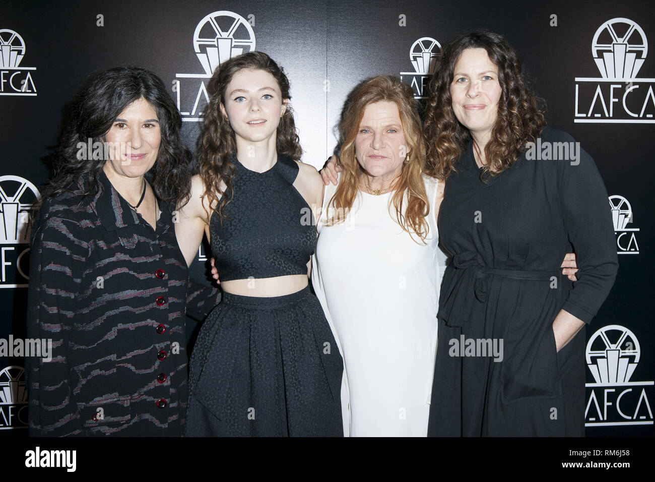 44e conférence annuelle des Los Angeles Film Critics Association Awards, qui a eu lieu à l'InterContinental Los Angeles Century City dans le quartier de Los Angeles, Californie. Debra Granik, d' : Thomasin McKenzie, Dale Dickey, Anne Rosellini Où : Los Angeles, California, United States Quand : 12 Jan 2019 Crédit : Tony Forte/WENN Banque D'Images