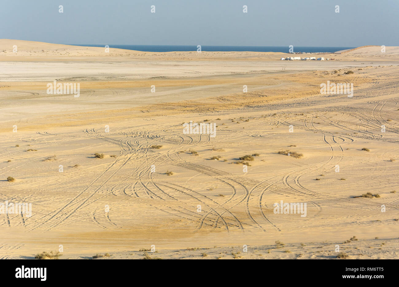 Paysage de Khor Al Adaid désert au Qatar. Banque D'Images