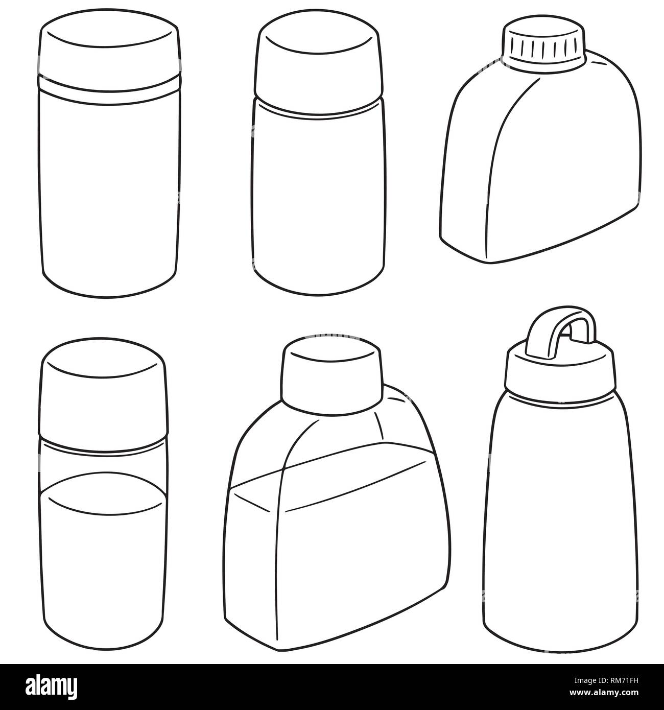 Vector set de water bottle Illustration de Vecteur