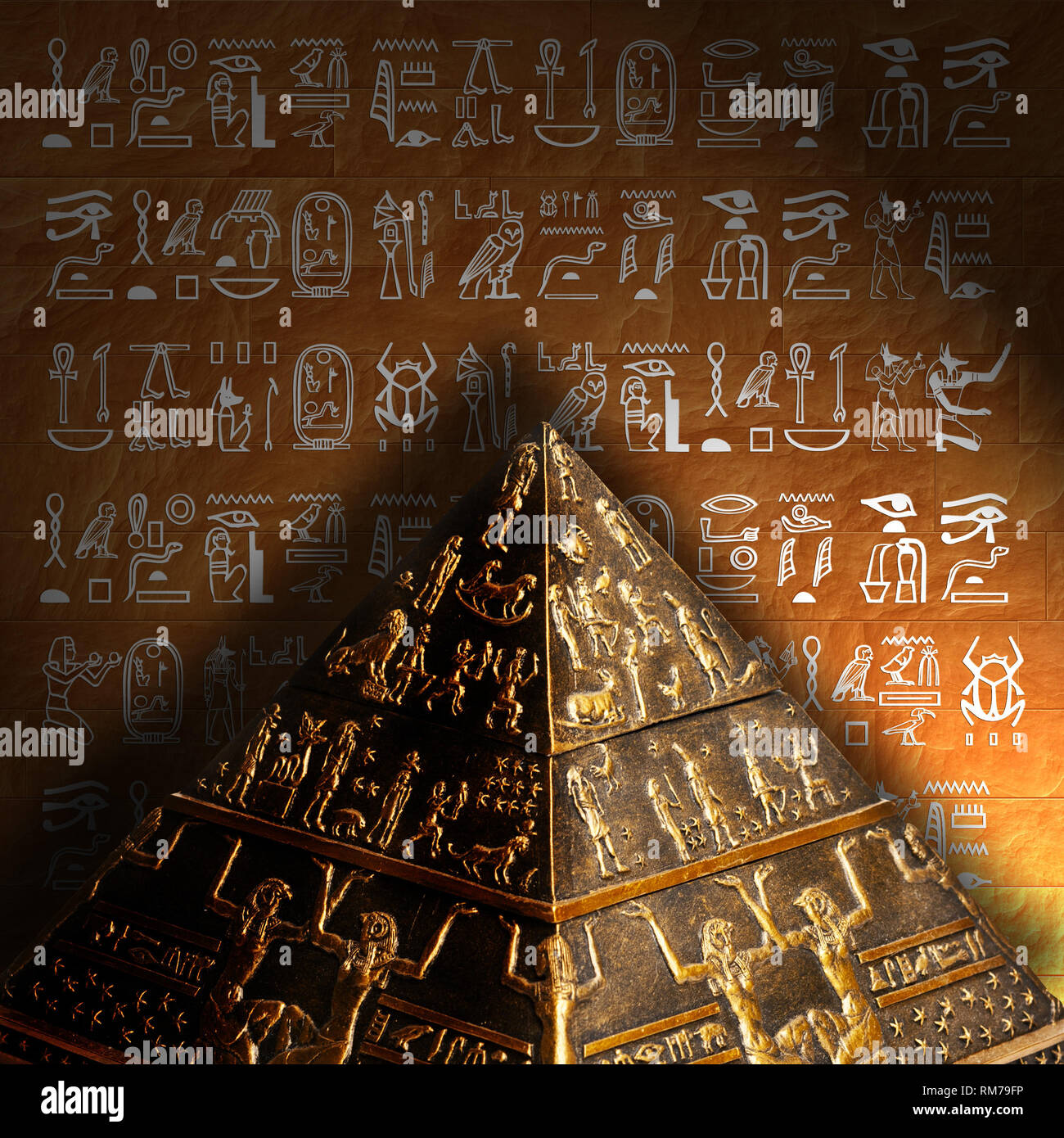 Des Hiéroglyphes Anciens Gravés Sur Un Monument En Pierre Symbolisent Culture Egyptienne Generee Par Ia 48117004