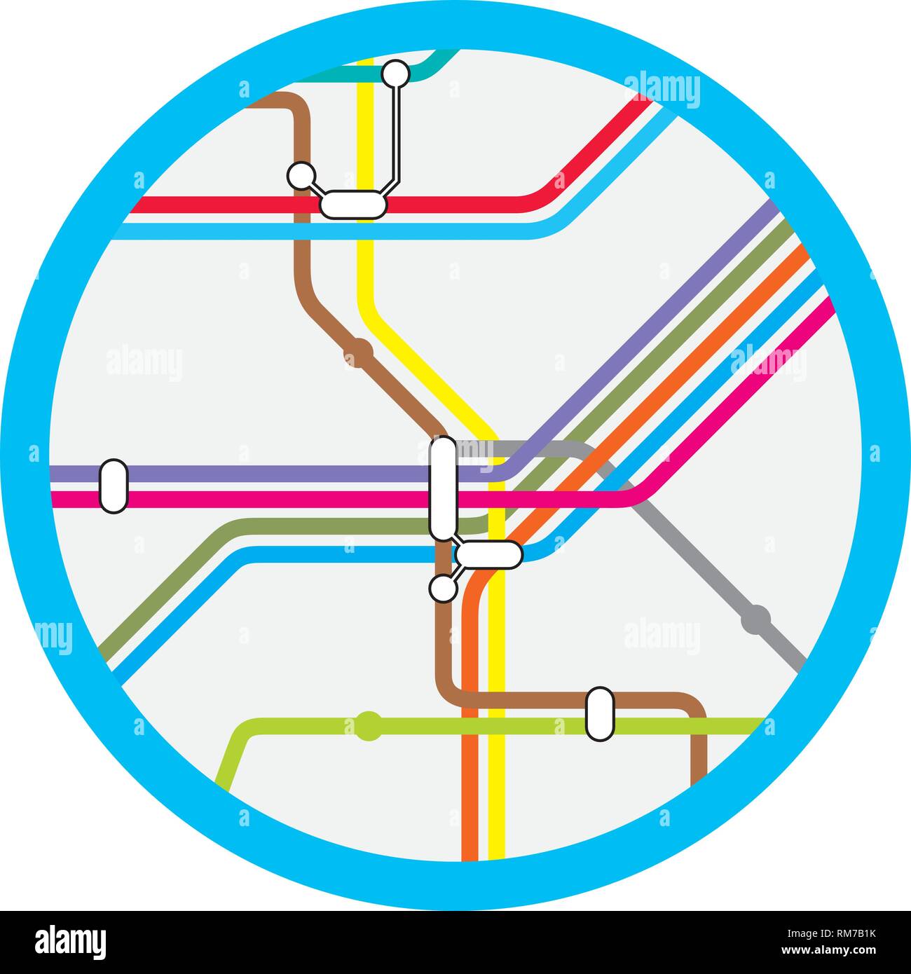 A colourful abstract métro, métro carte vectorielle Illustration de Vecteur