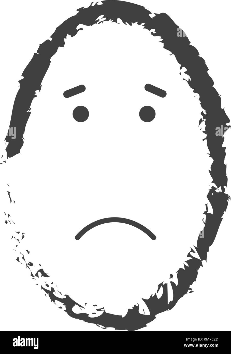 Dessin Vectoriel Emoticon Triste Simple Isolé Sur Blanc