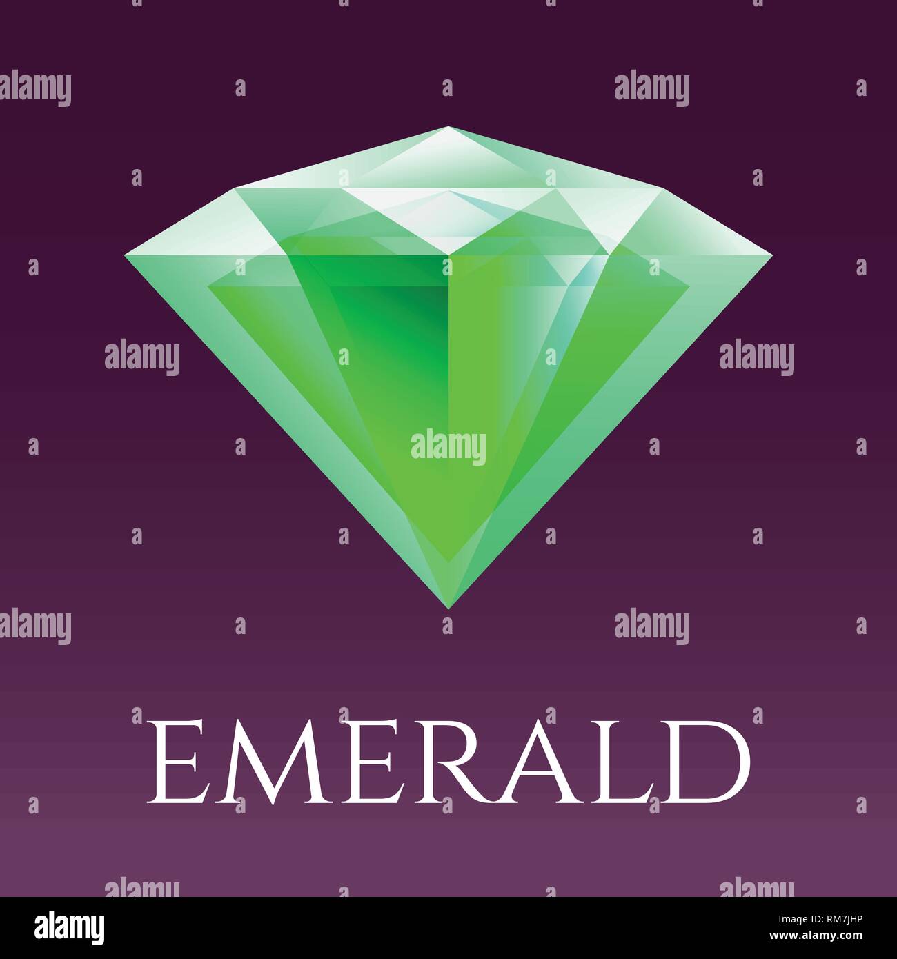 Vector illustration de cristal triangle isolé. Le symbole Emerald pour logo ou design Illustration de Vecteur