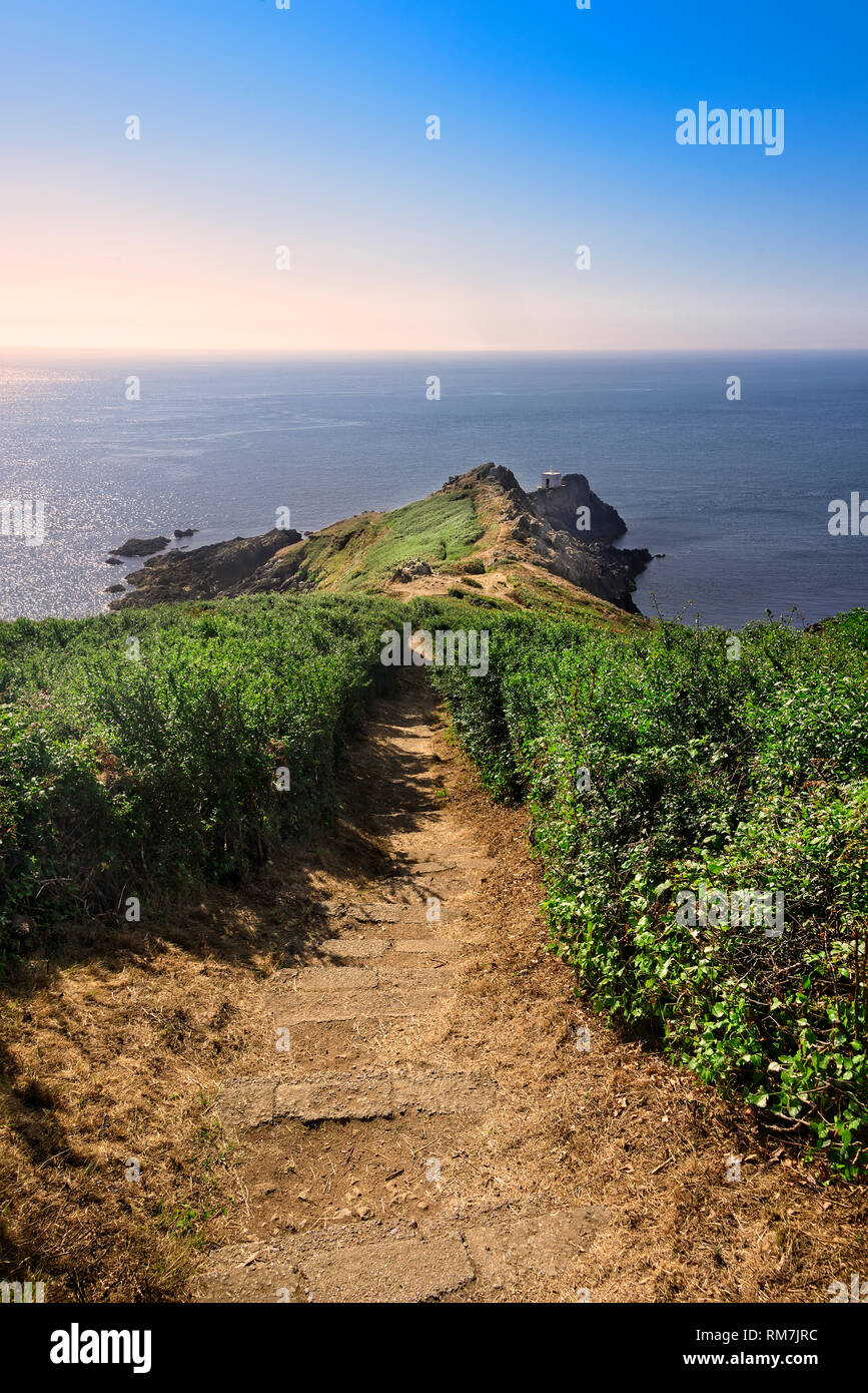 Jerbourg Point, ou péninsule, est le sud-est de l'Ballwich point de Guernesey, dans la Manche. Banque D'Images