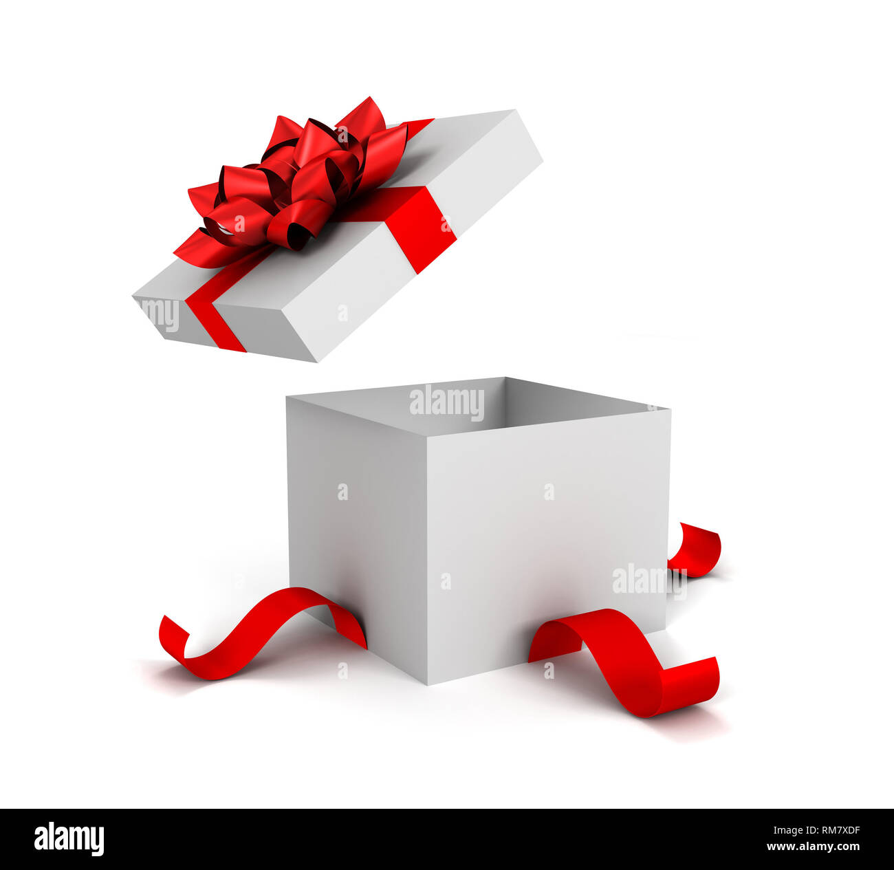 Boîte cadeau ouvert 3d illustration isolé sur fond blanc Photo Stock - Alamy