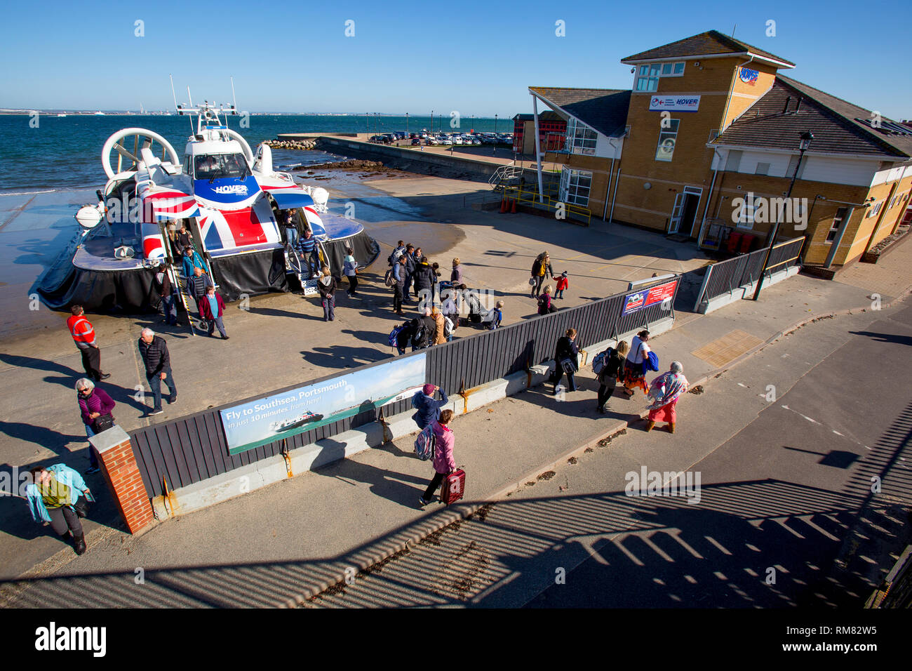 Aéroglisseur, Hovertravel, Ryde, Isle of Wight, Angleterre, Royaume-Uni, Banque D'Images