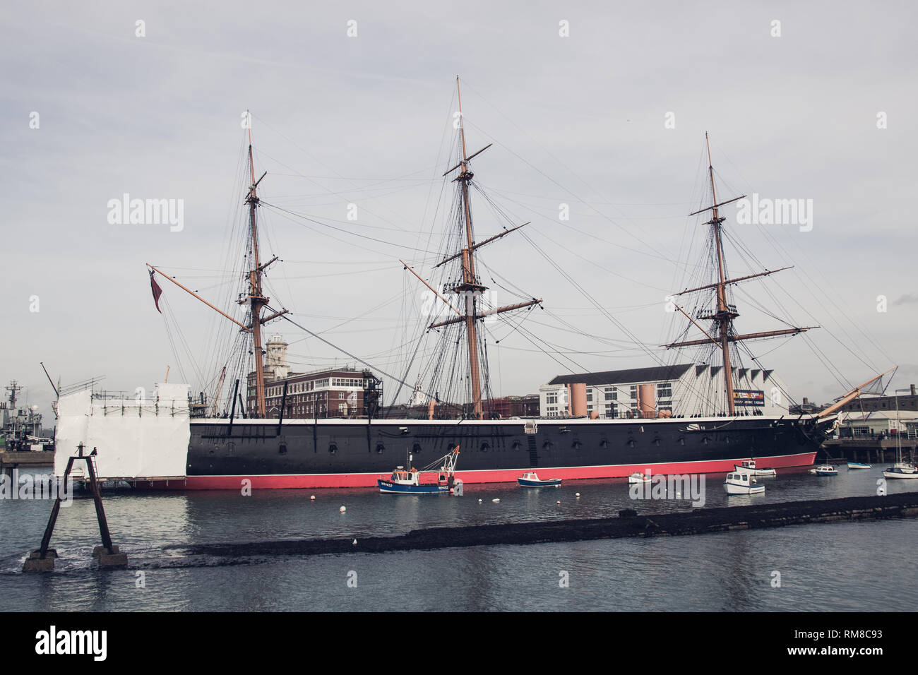 Le HMS Warrior amarré à Portsmouth Historic Dockyard Banque D'Images