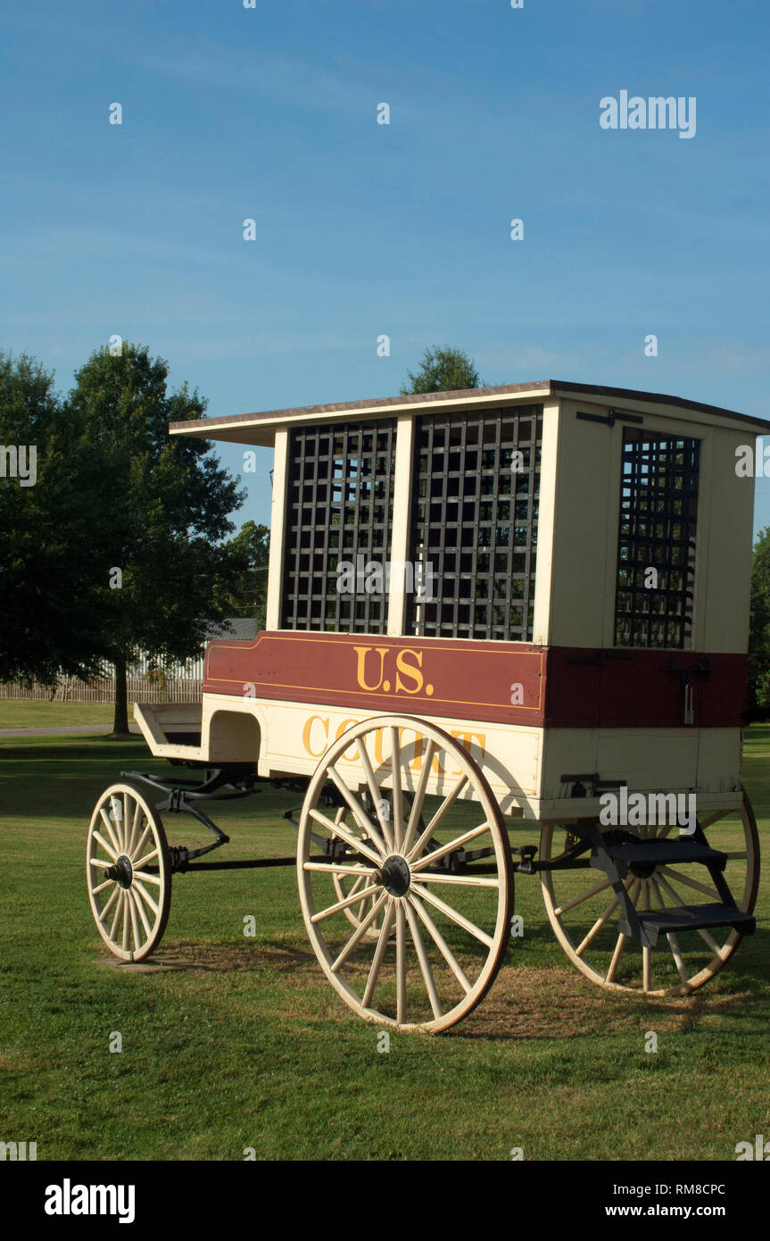 Fourgon pour transporter les prisonniers, Lieu historique national de Fort Smith, Arkansas. Photographie numérique Banque D'Images