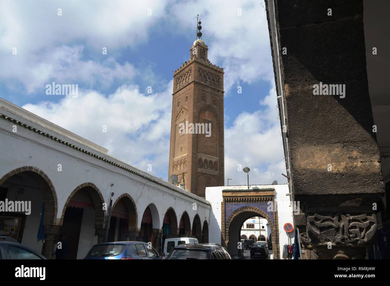 Le minaret de Moulay Youssef en Habous, Casablanca Banque D'Images