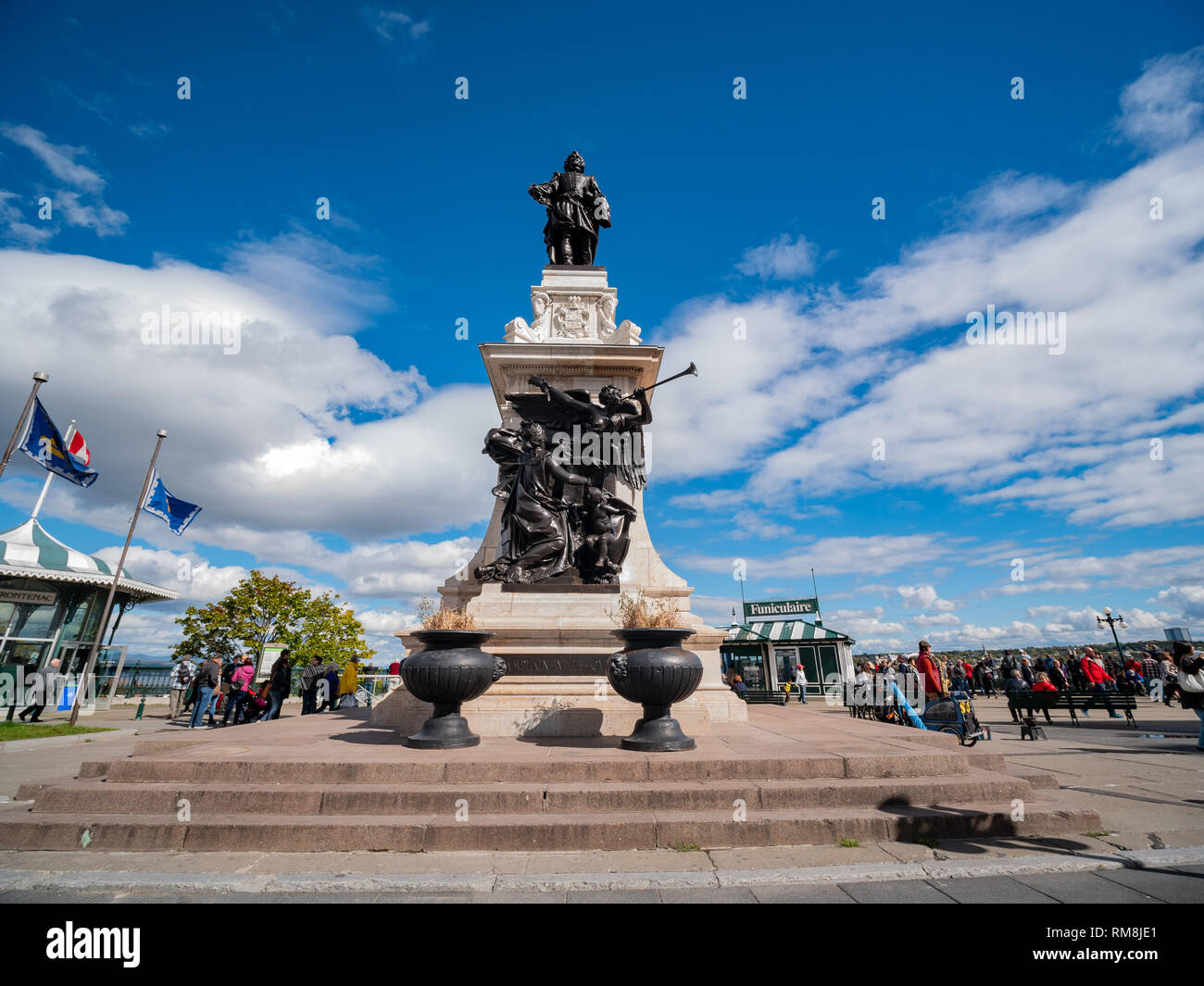 Québec, le 2 octobre après-midi : Sunny View du Monument Samuel-De Champlain le Oct 2, 2018 au Québec, Canada Banque D'Images