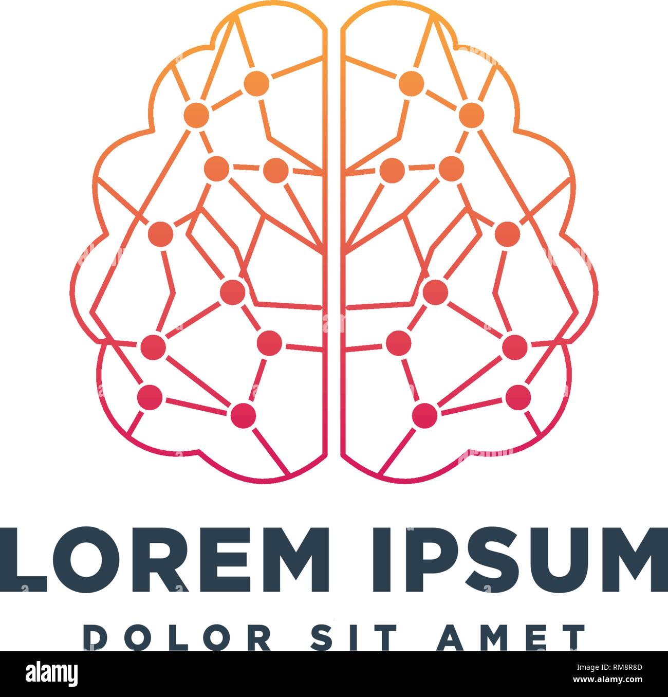 La technologie du cerveau logo créative - vector illustration vecteur modèle Illustration de Vecteur