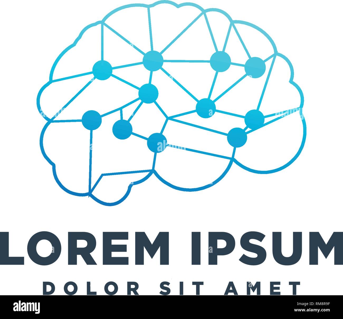 La technologie du cerveau logo créative - vector illustration vecteur modèle Illustration de Vecteur