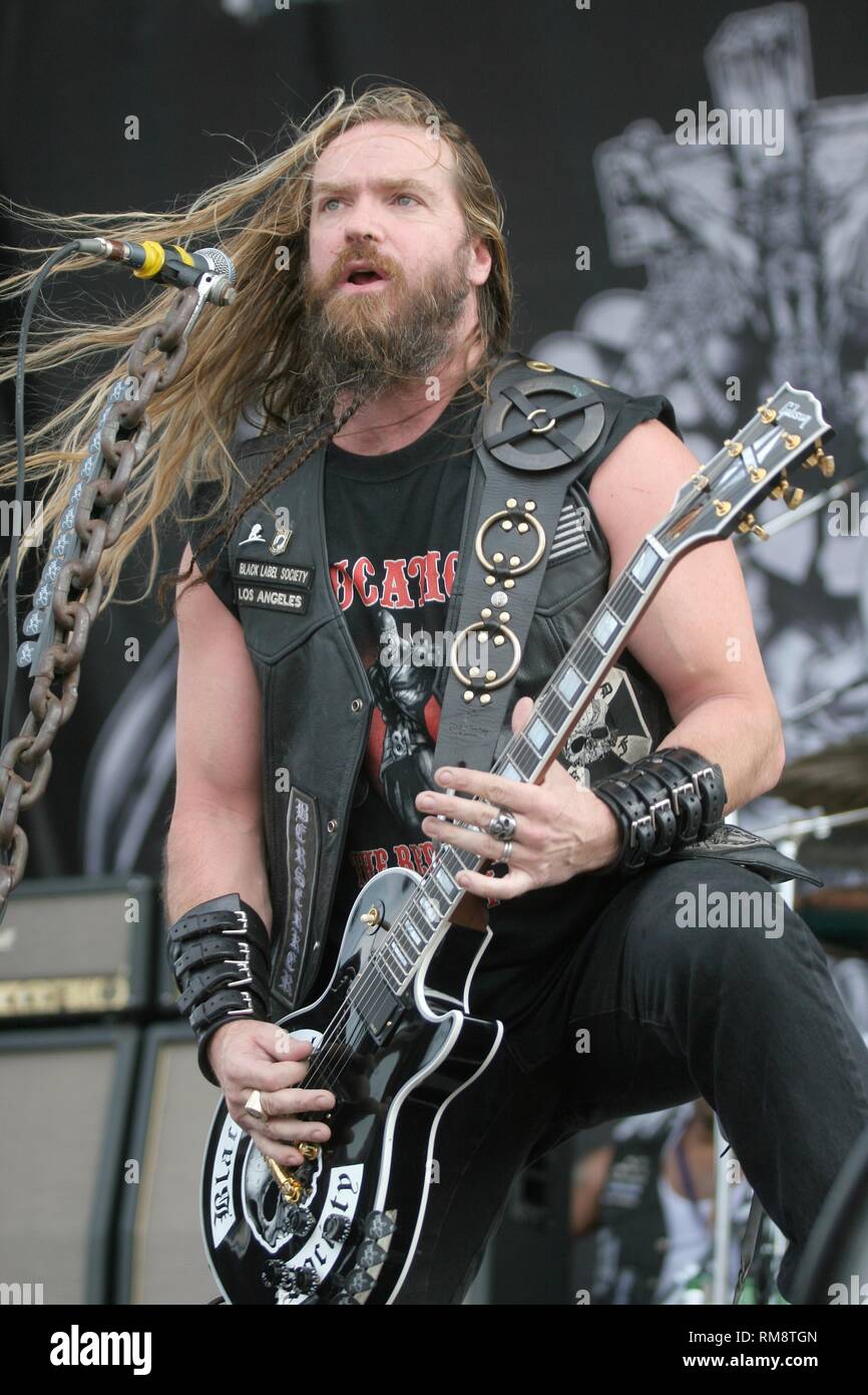 Zakk Wylde guitariste des Black Label Society est montré sur scène pendant un concert de Ozzfest l'apparence. Banque D'Images