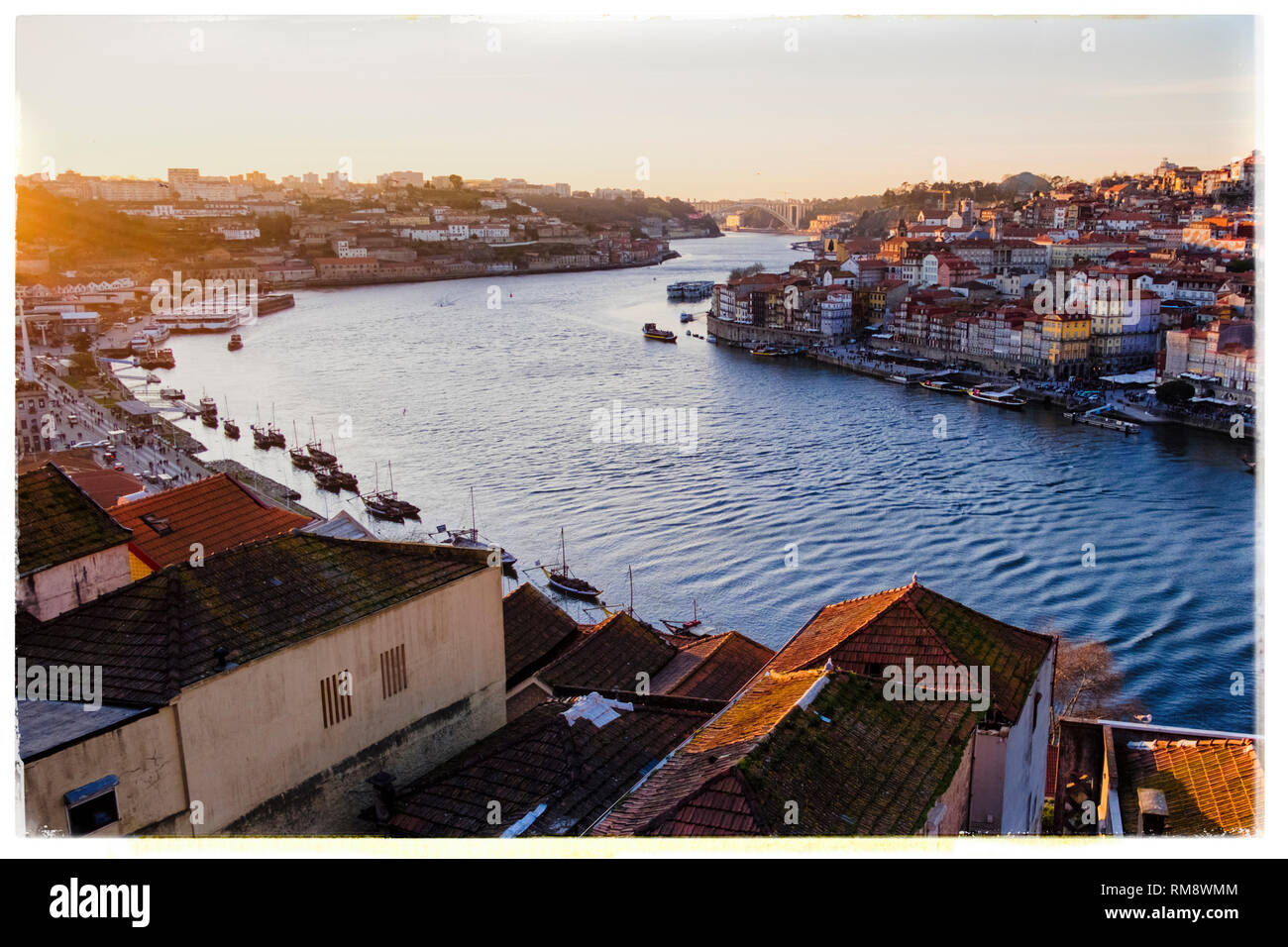 Porto, ville de style Polaroid Banque D'Images