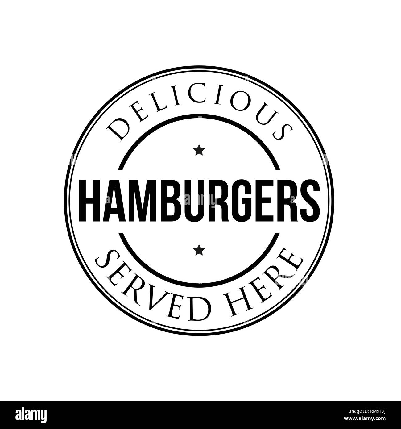 Hamburgers vintage stamp logo noir Illustration de Vecteur