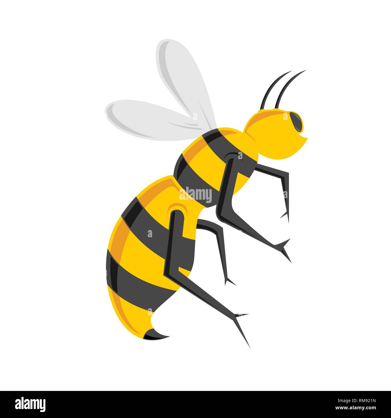 L'icône de l'abeille. Le symbole d'une abeille isolée contre de miel. Abeille. L'icône d'insectes isolés Illustration de Vecteur