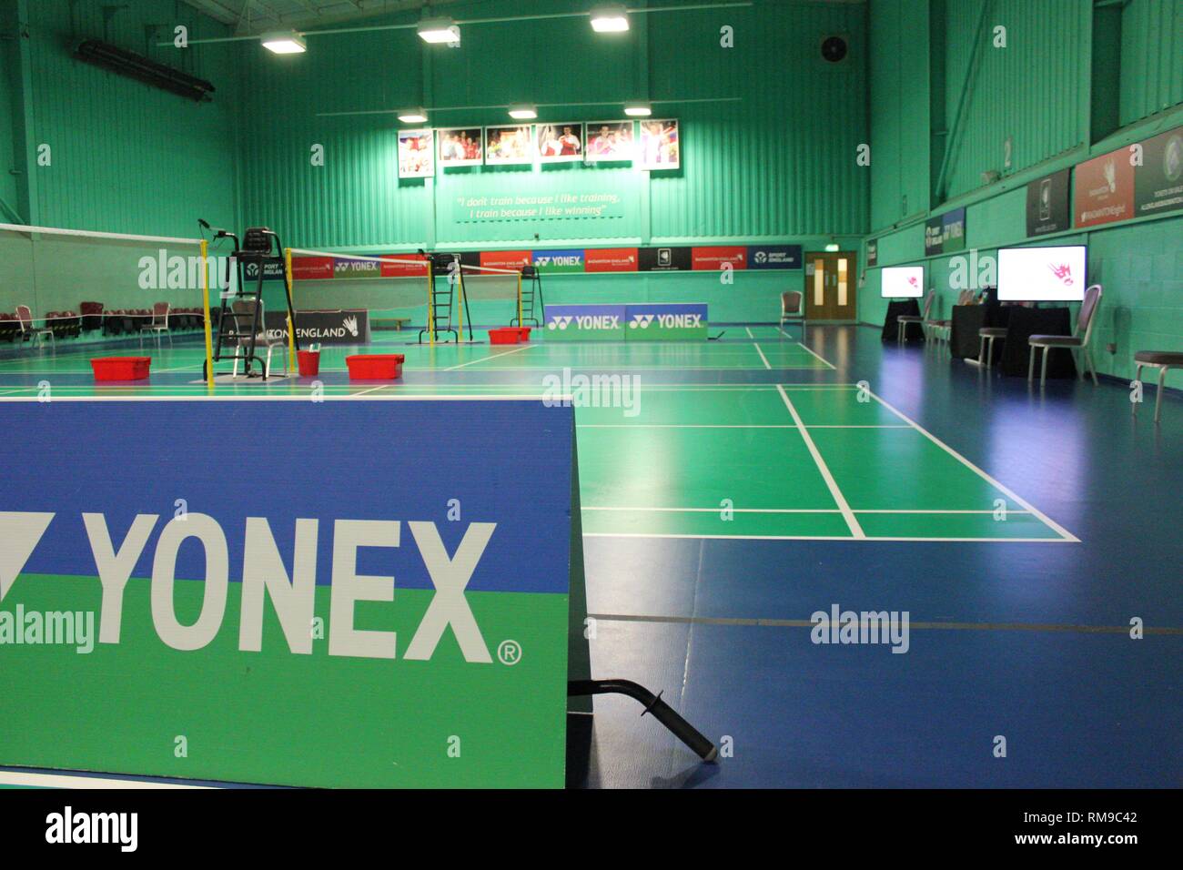 Championnats de badminton Yonex au centre d'entraînement de milton keynes, en Angleterre Banque D'Images