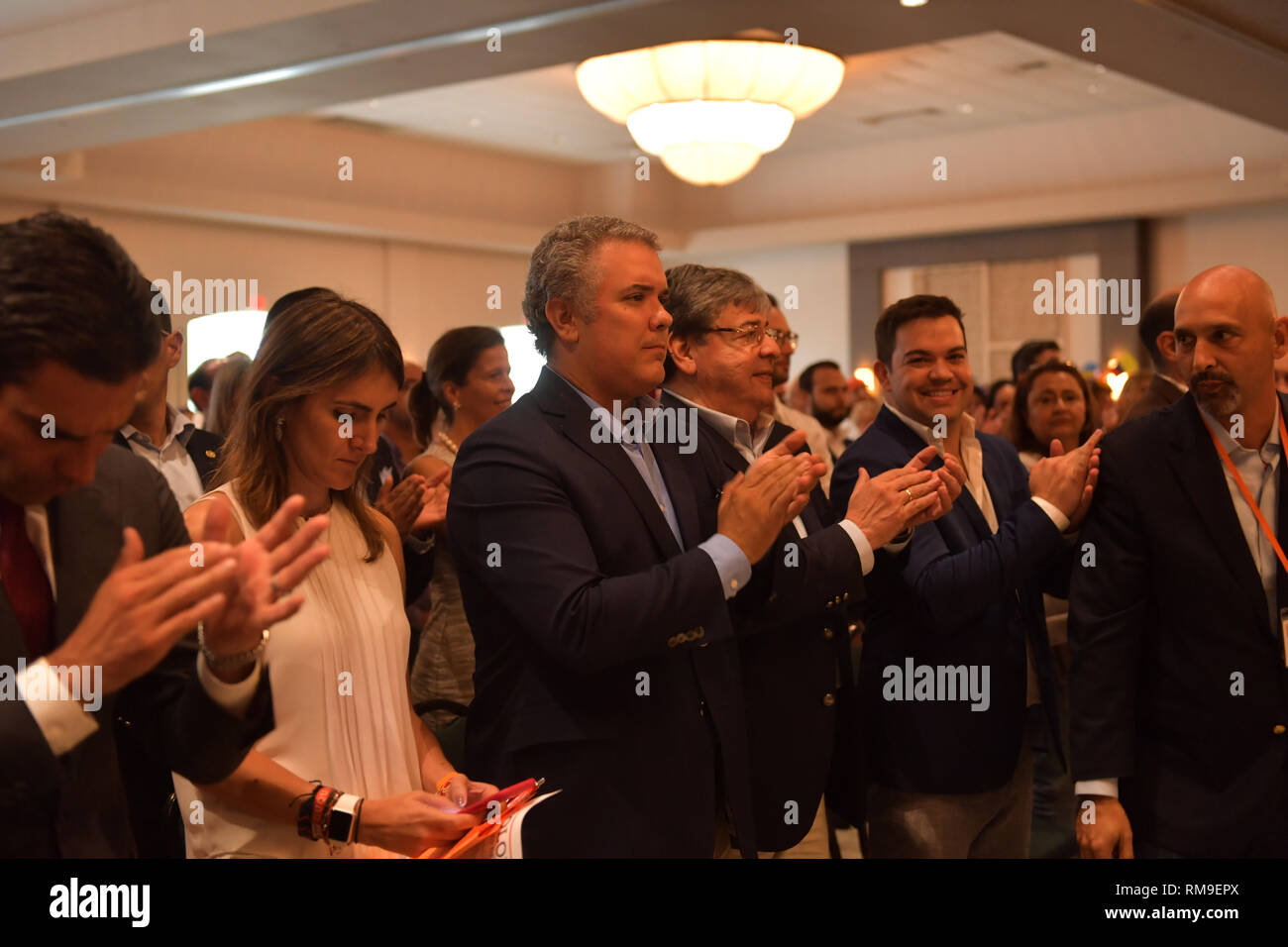 MIAMI, FLORIDE - le 14 juillet : le président colombien Ivan Duque sur Miami visites Juillet 2018 personnes : Iván Márquez Duque / MediaPunch Hoo-Me.com Crédit : Banque D'Images