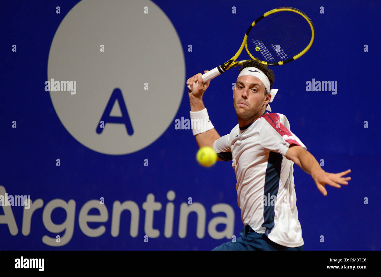 Buenos Aires, Argentine. 13 févr. 2019 Marco Cecchinato (Italie), l'Argentine ouvert, un tournoi de tennis ATP 250. Credit : Mariano Garcia/Alamy Live News Banque D'Images