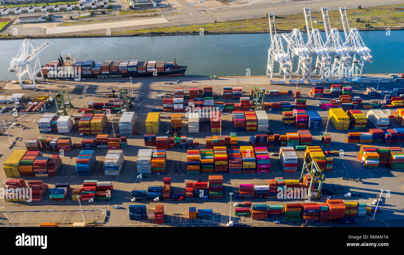 Le port d'Oakland, Californie, USA Banque D'Images