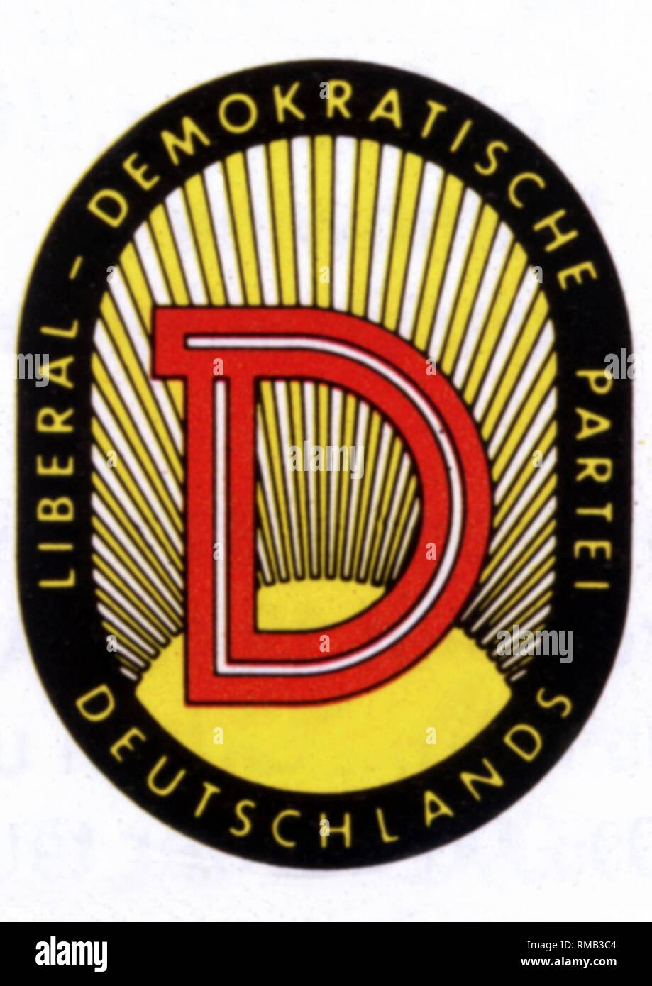 Emblème de la DPAP (Parti libéral-démocrate d'Allemagne) de la RDA. Banque D'Images