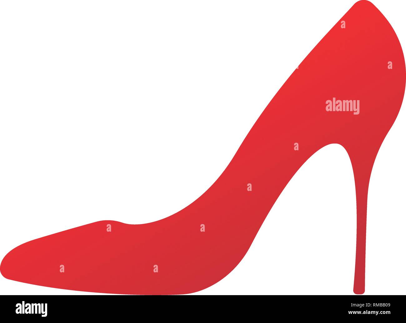 Icône vectorielle d'une chaussure. Autocollant à talons hauts pour femmes. Pour votre conception. Icône chaussures à talons hauts. Élégante silhouette rouge. Panneau d'information. Chaussure pour femme Illustration de Vecteur