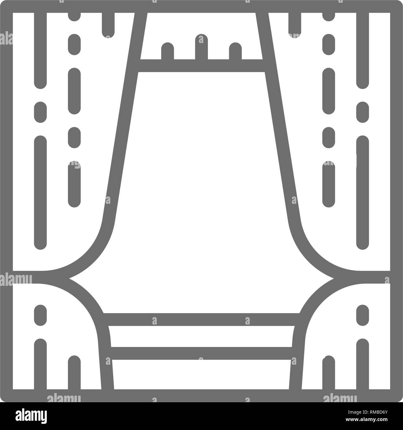 Rideaux, tentures, l'icône de la ligne de décoration. Illustration de Vecteur