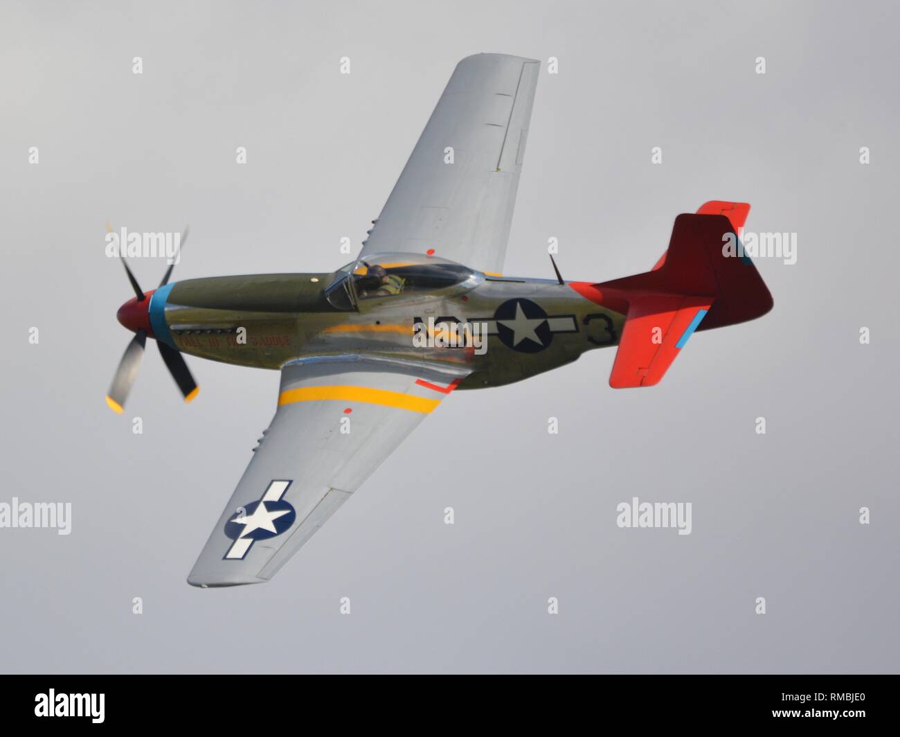 P 51 Mustang world war fighter, voler, 472035 Banque D'Images