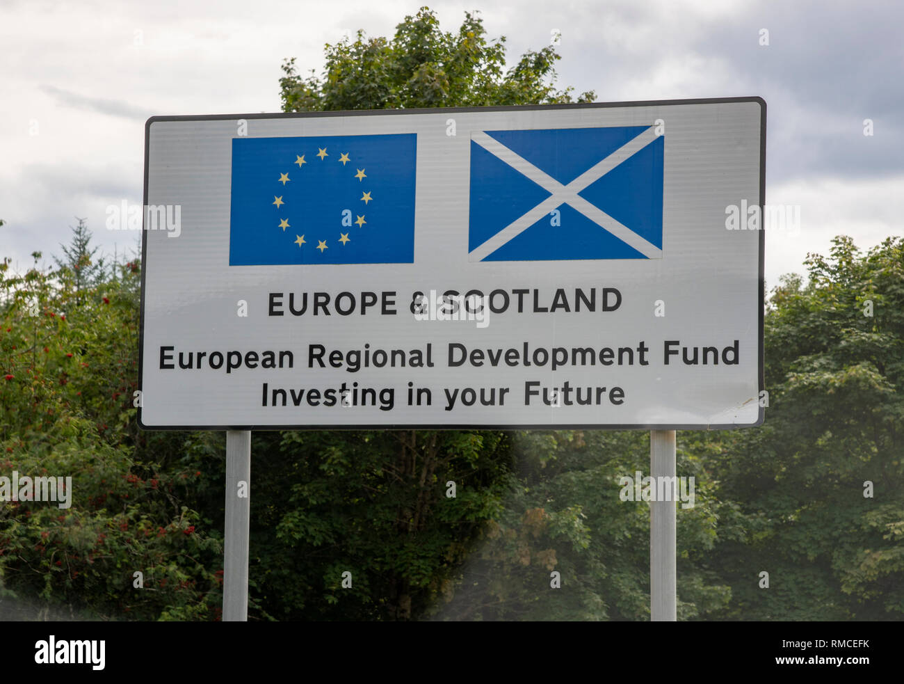 L'Europe et de l'Écosse, les Highlands écossais signe. Banque D'Images