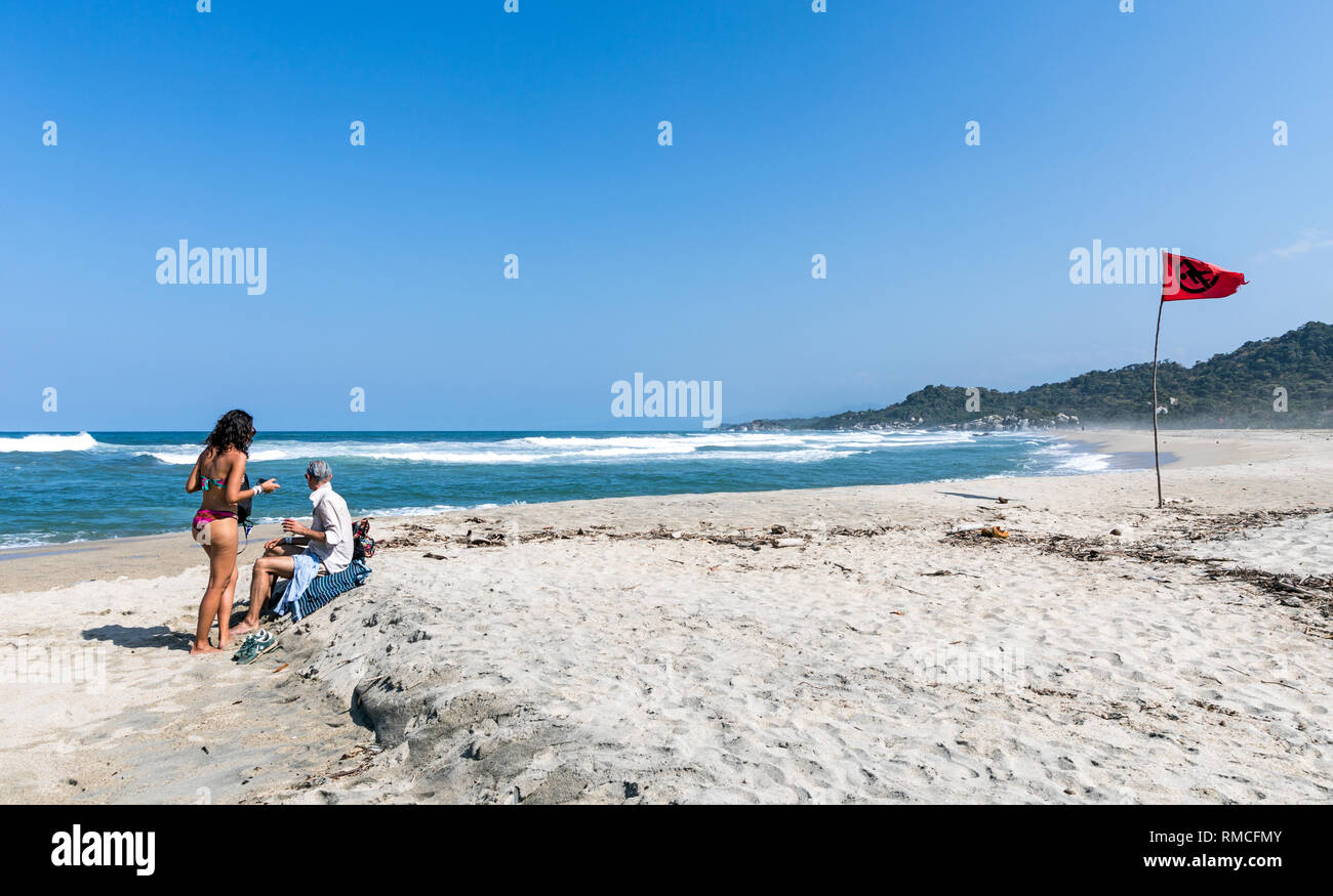 Plages dans le Parc National Tayrona Colombie Amérique du Sud Banque D'Images