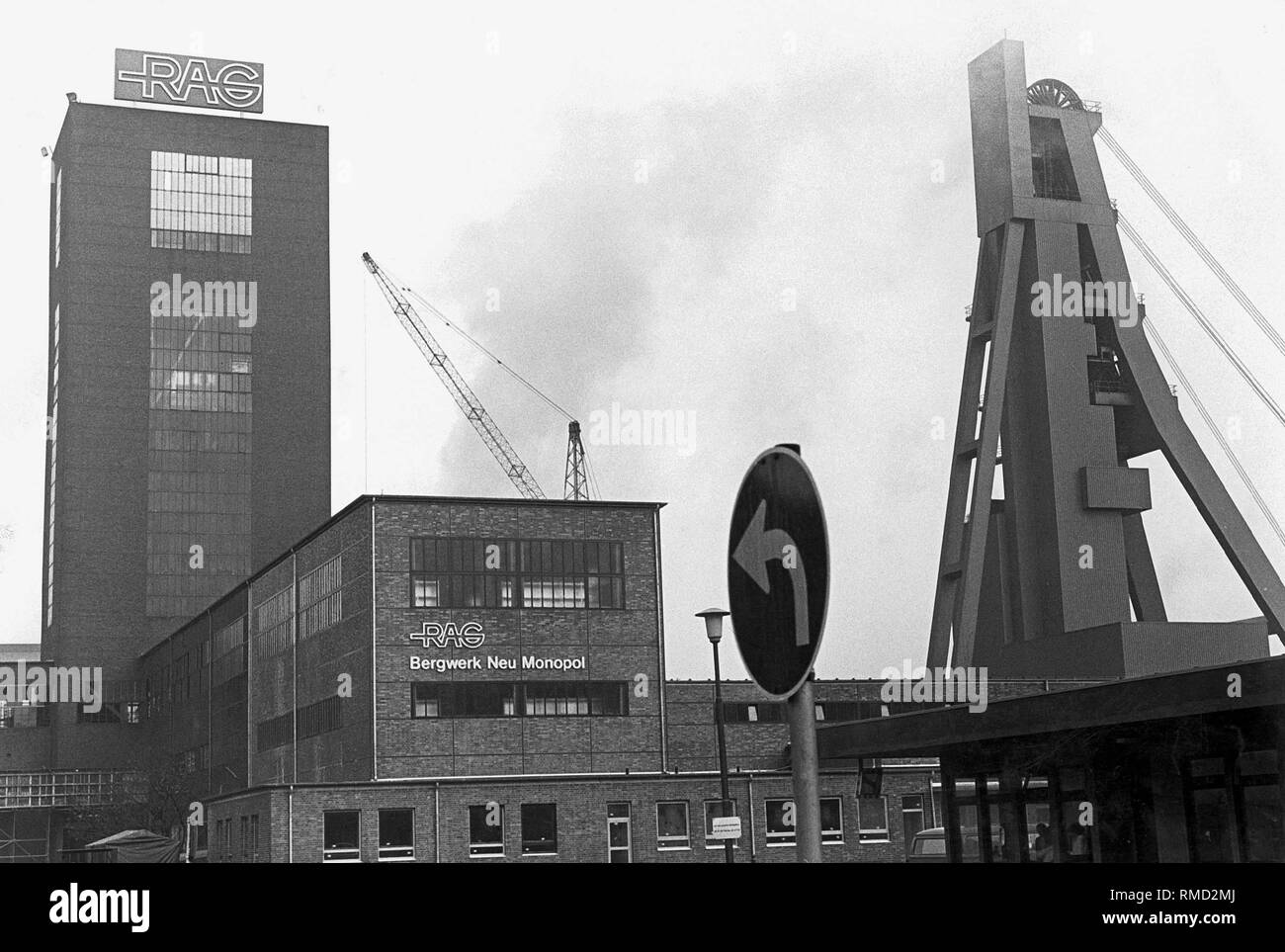 Le headframes les plantes avec de la mine de charbon dans la région de la Ruhr. (Photo non datée) Banque D'Images